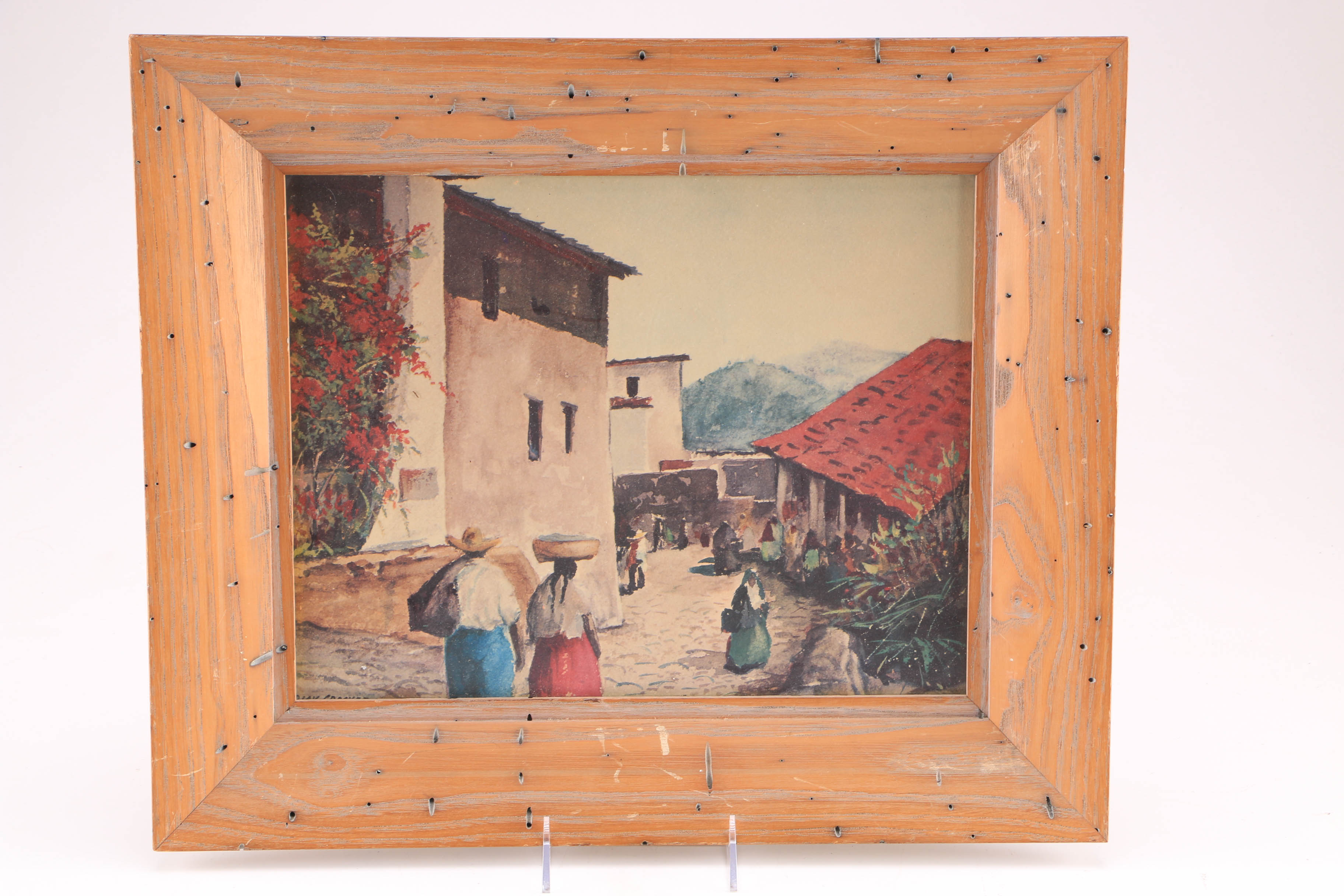 Dick Crocker Pair of Offset Lithographs Mexican Street Scene