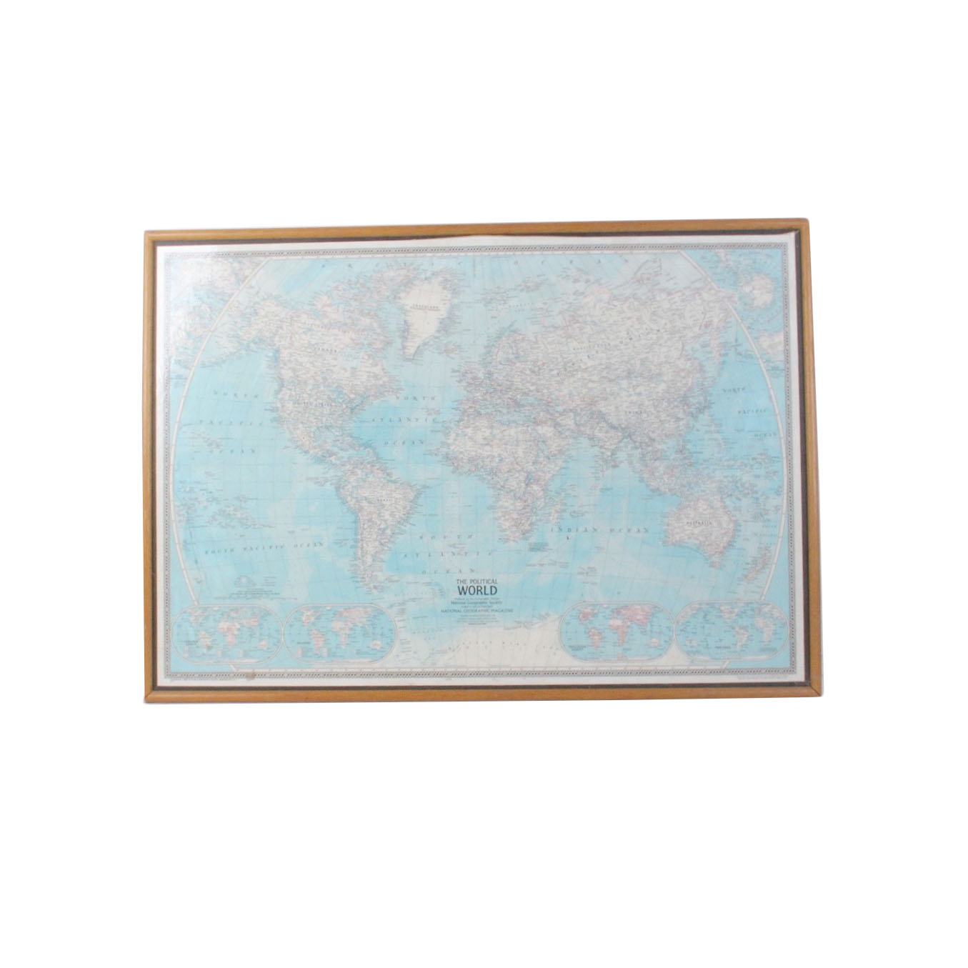 1980 Framed Political Map of the World