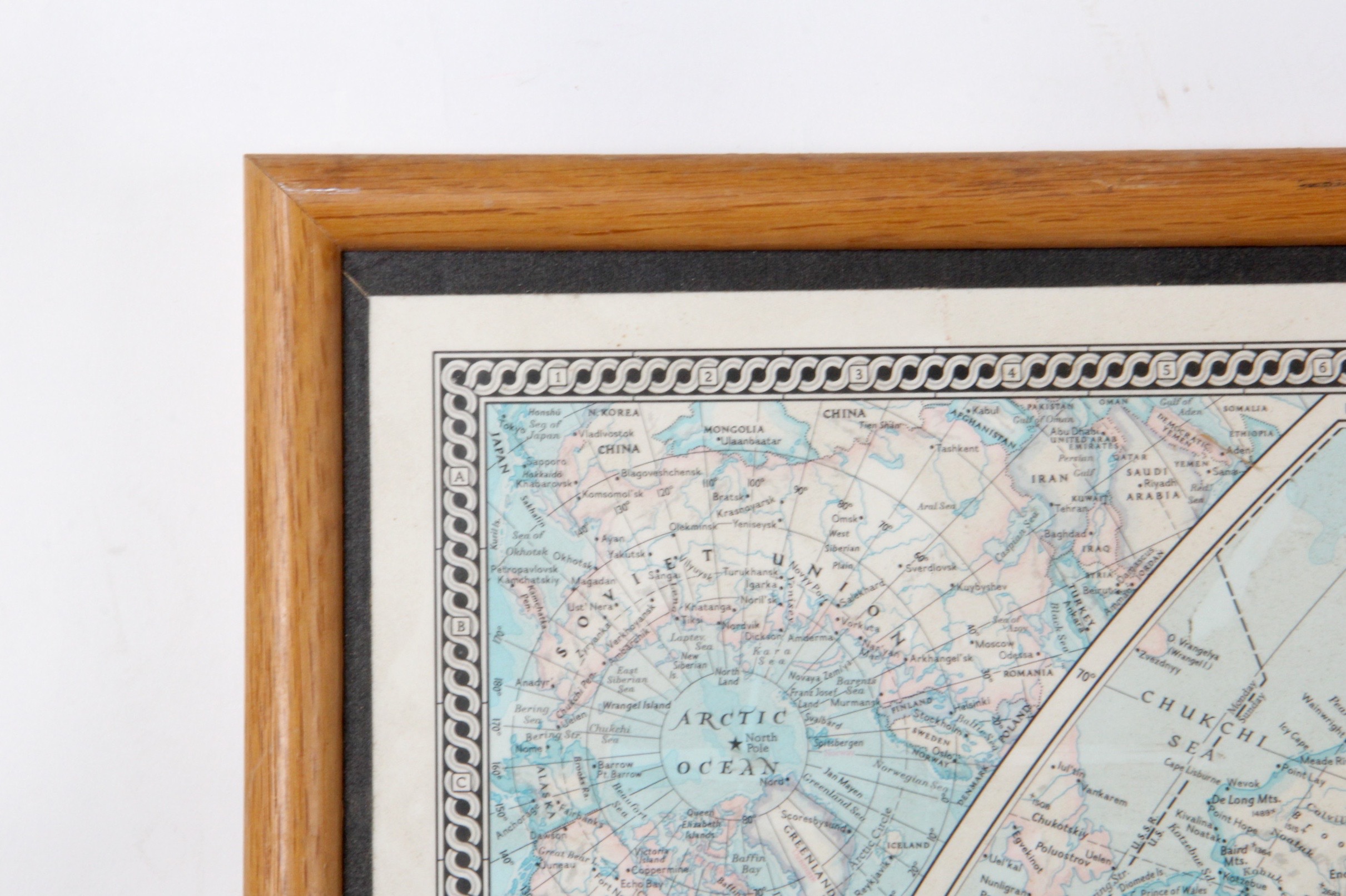 1980 Framed Political Map of the World