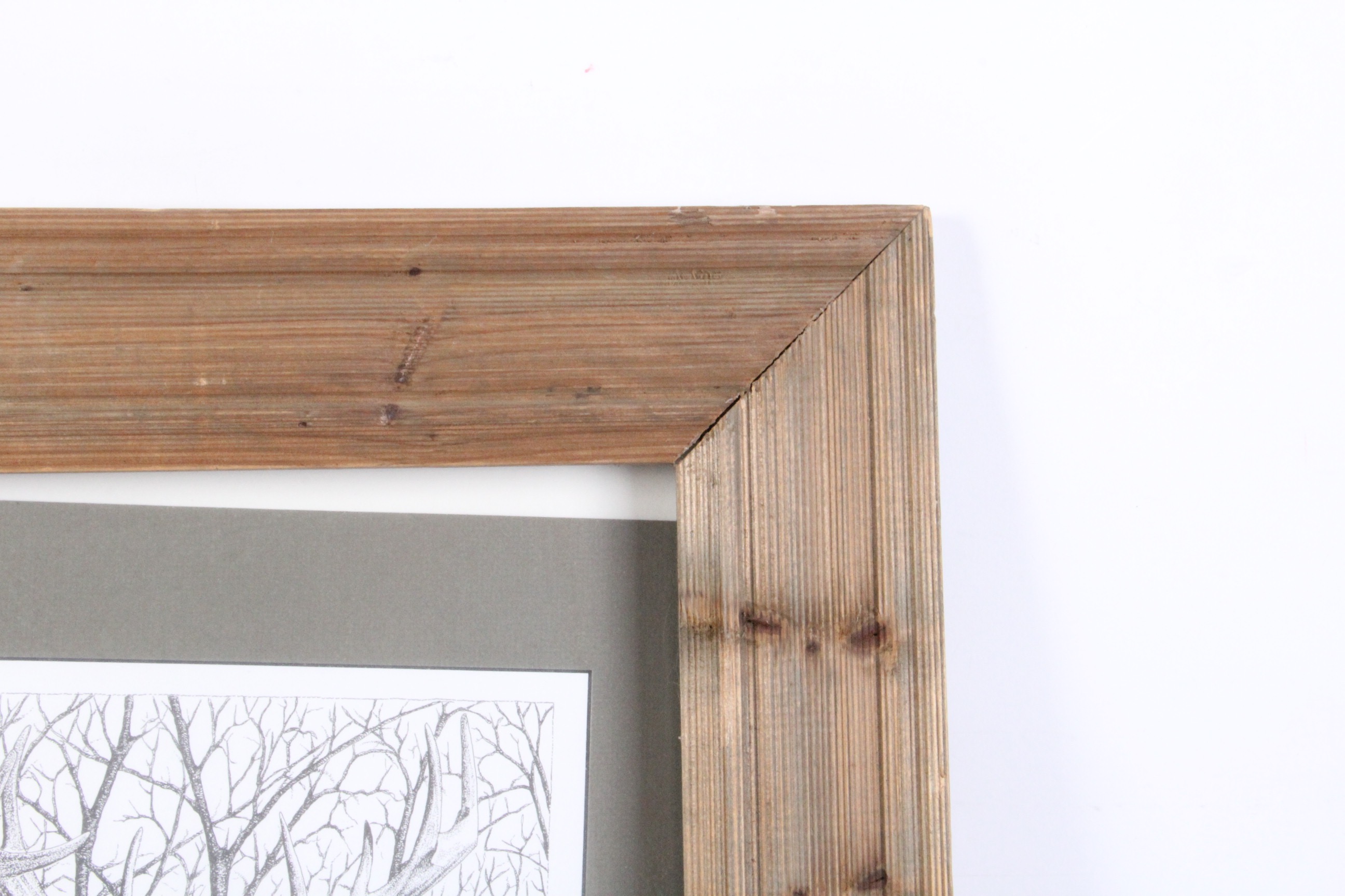 Original Signed "White-Tailed Buck" Ink Drawing by Texas Artist Ric Marley