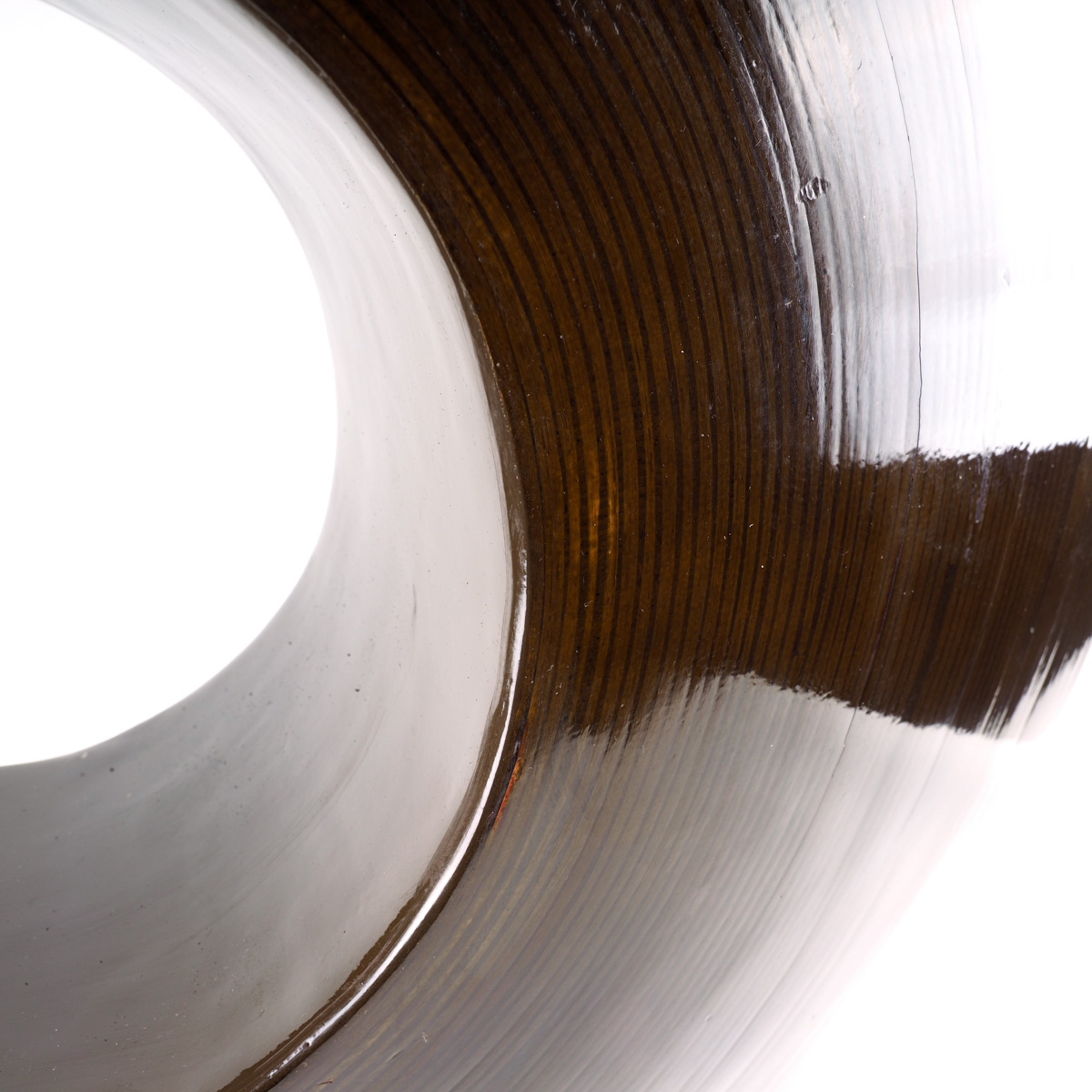 Brown Lacquered Wood Decorative Vase