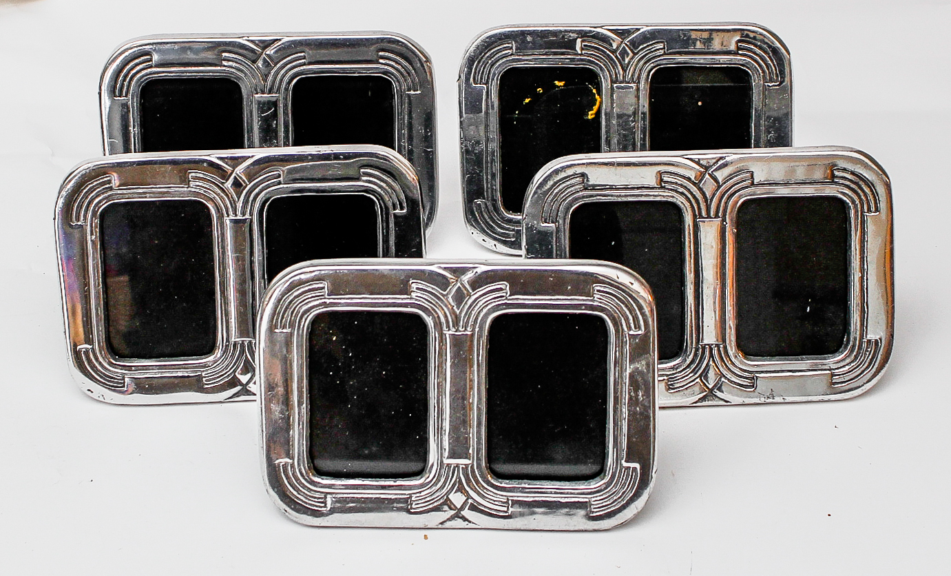 Collection of Mexican Pewter Picture Frames