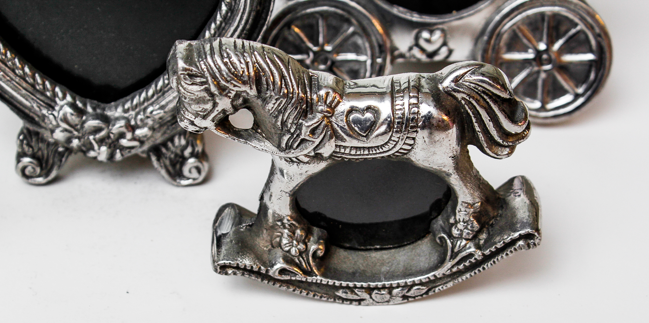 Collection of Mexican Pewter Picture Frames