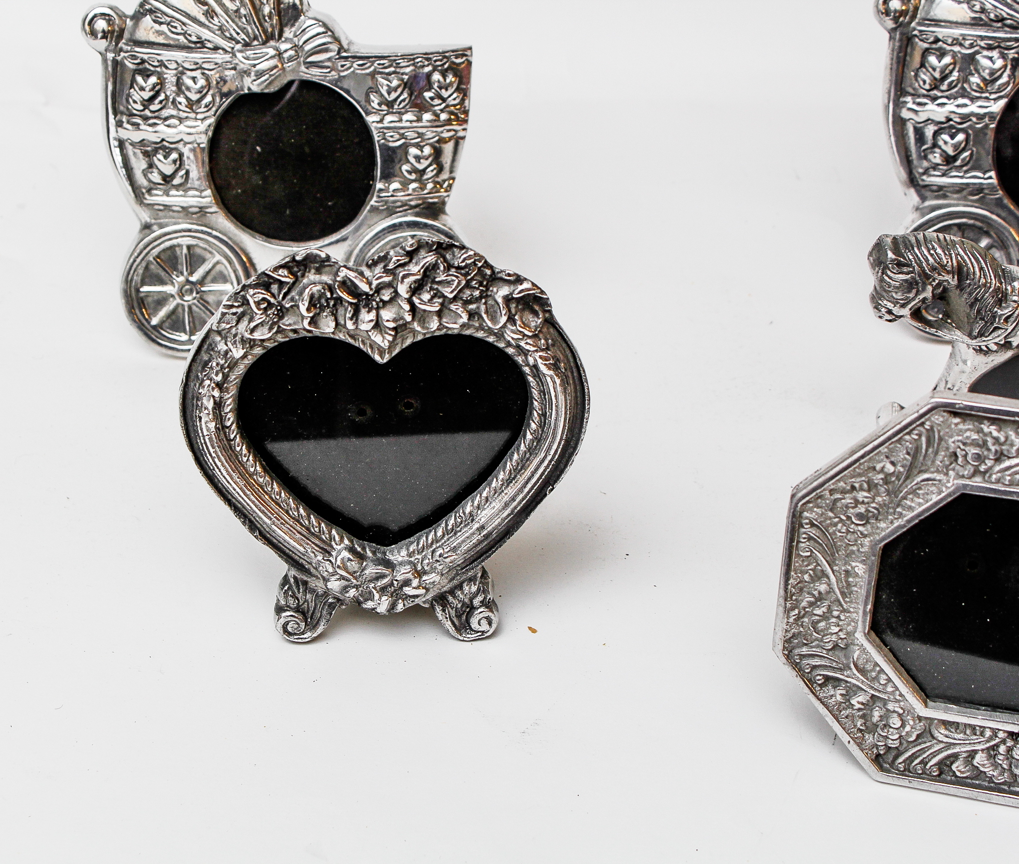 Collection of Mexican Pewter Picture Frames