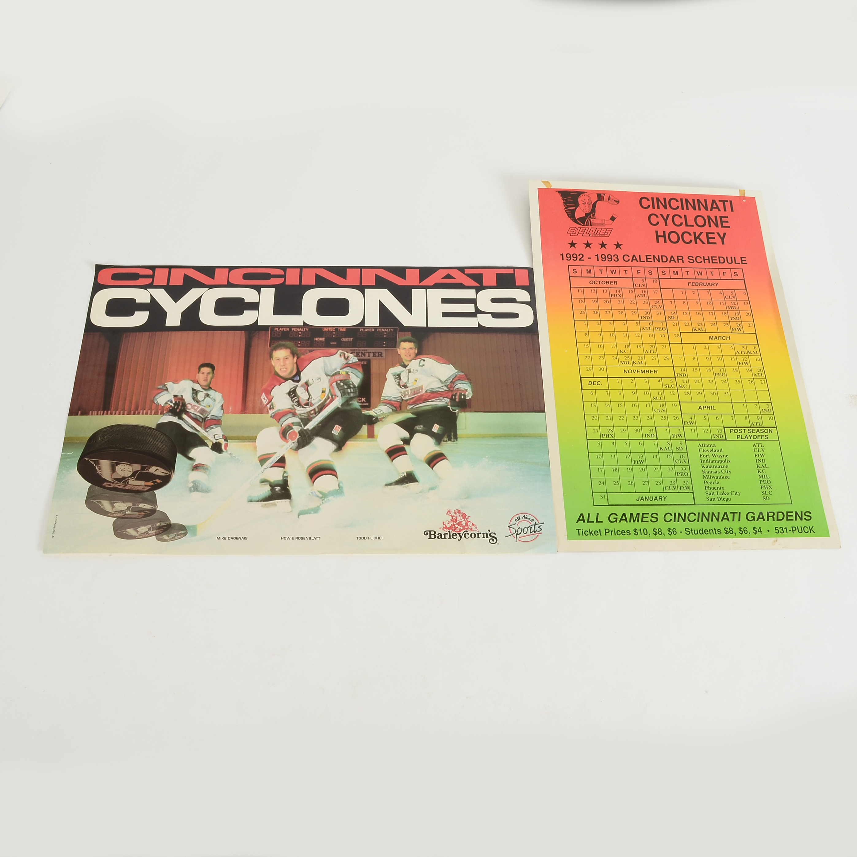 Pair of Vintage Cincinnati Cyclones Posters