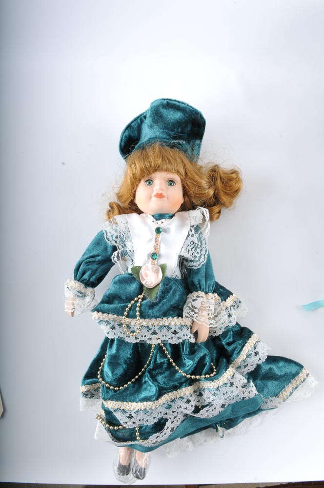 Assortment of Vintage Victorian Style Porcelain Dolls