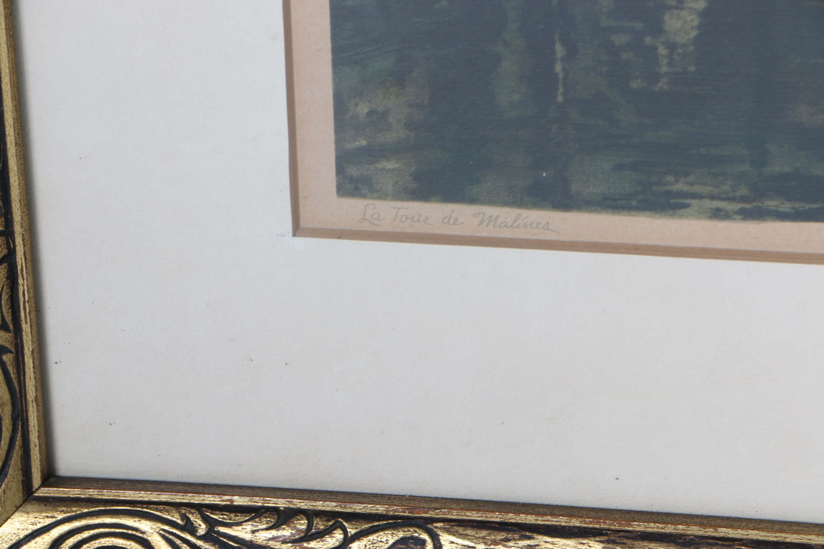 R. Migini Townscape Framed Lithograph