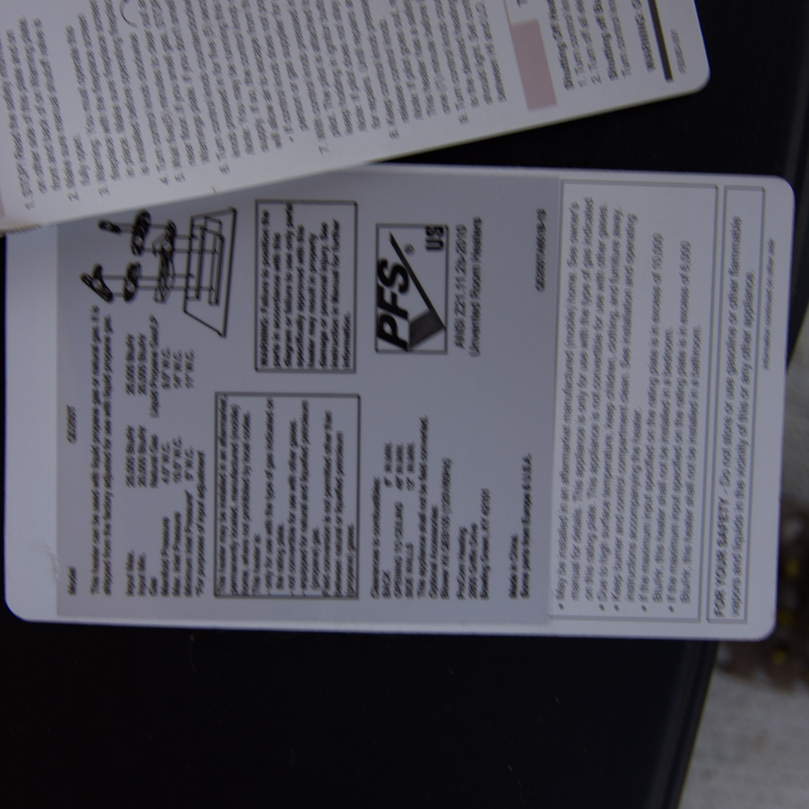 PFS Natural and Propane Gas Unvented Room Heater