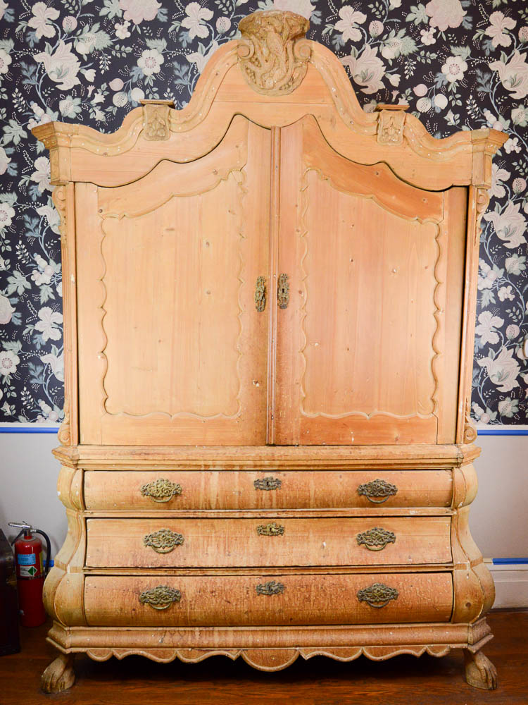 Antique Dutch Pine Cabinet Wet Bar