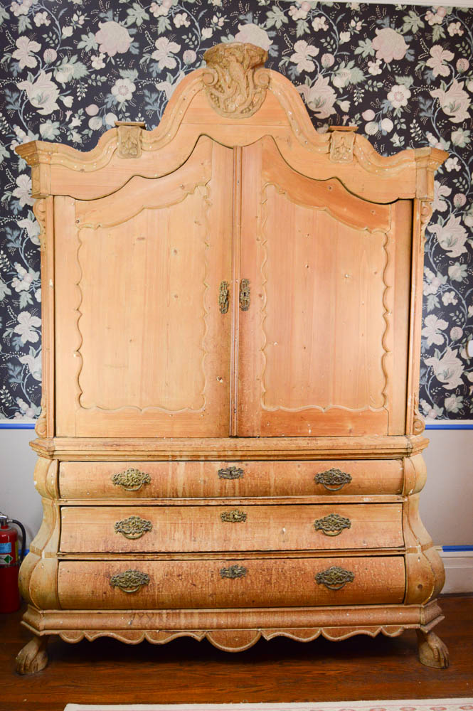 Antique Dutch Pine Cabinet Wet Bar