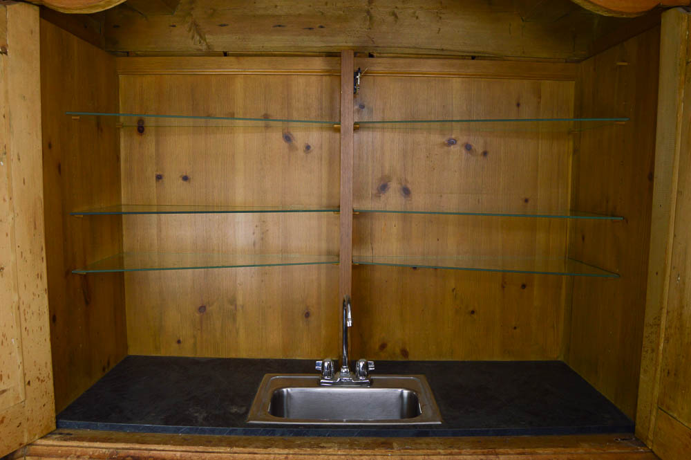 Antique Dutch Pine Cabinet Wet Bar