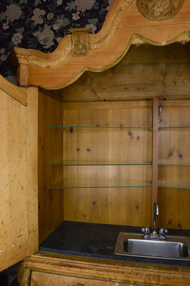 Antique Dutch Pine Cabinet Wet Bar