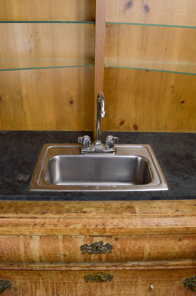 Antique Dutch Pine Cabinet Wet Bar