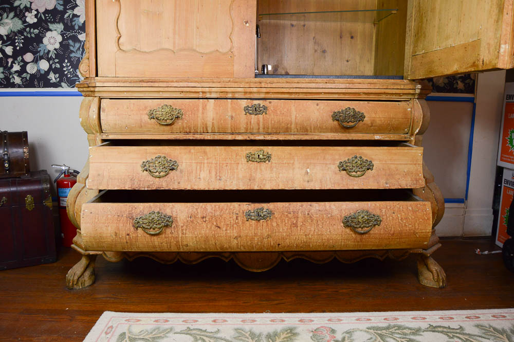 Antique Dutch Pine Cabinet Wet Bar