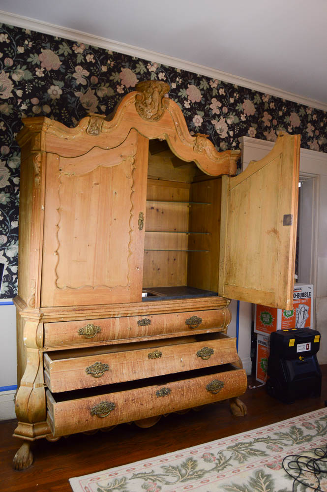 Antique Dutch Pine Cabinet Wet Bar