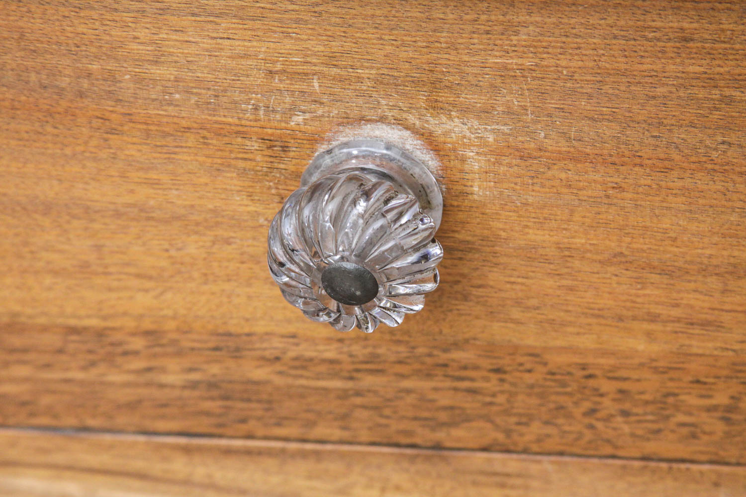 Antique Spindle Leg Wood Dresser with Glass Knobs