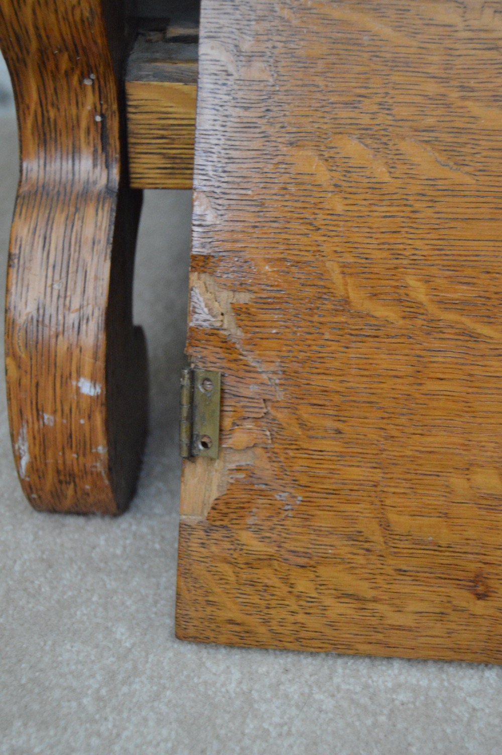 Antique Tiger Oak Buffet with Mirror