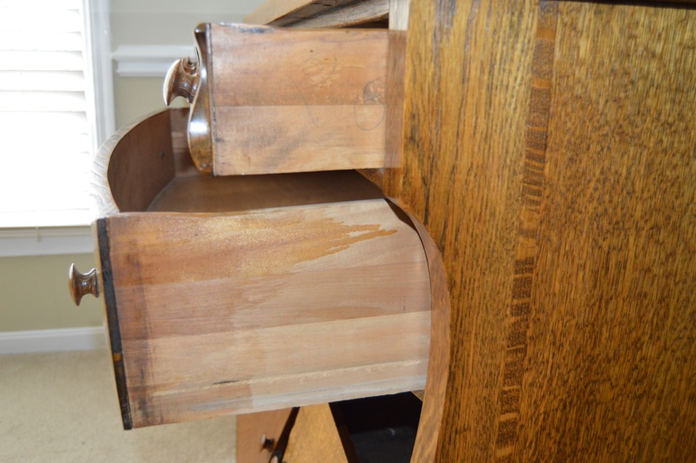 Antique Tiger Oak Buffet with Mirror