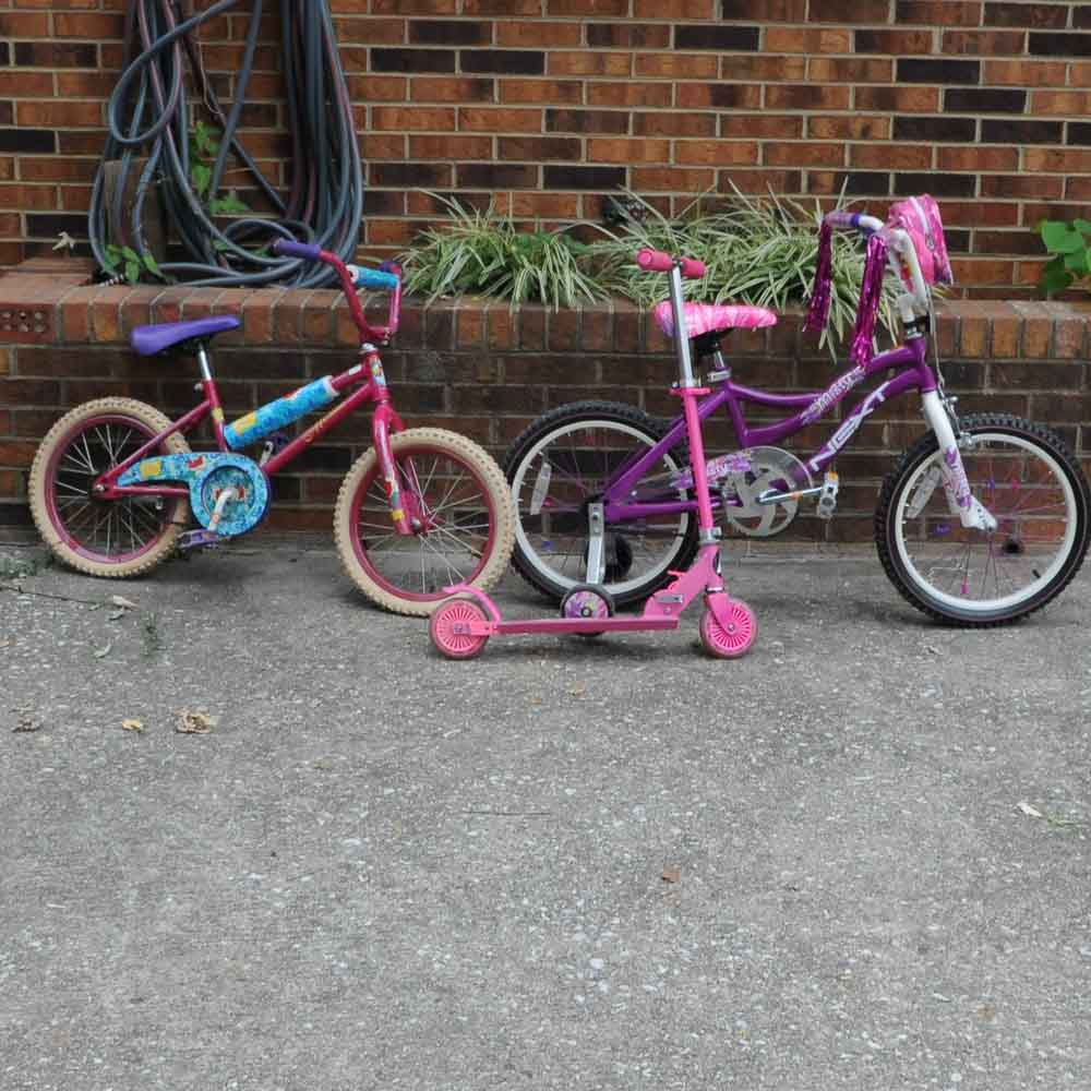Girls Bicycle Set with Scooter
