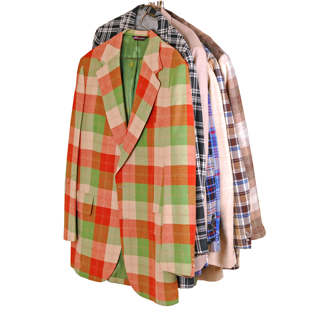 Collection of Men's Vintage Designer Plaid and Tweed Jackets