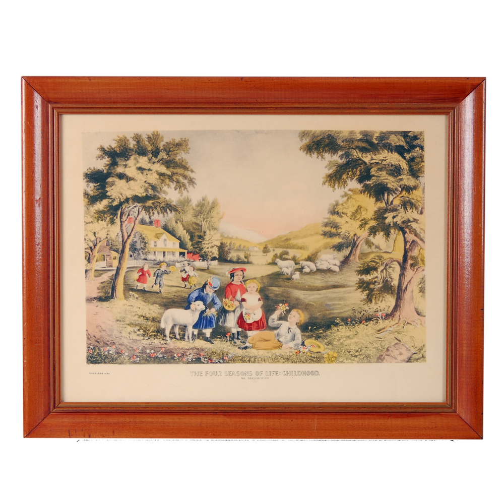 Reproduction of Currier & Ives Hand Tinted Lithograph