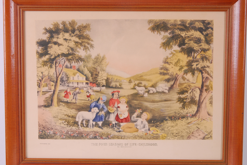Reproduction of Currier & Ives Hand Tinted Lithograph