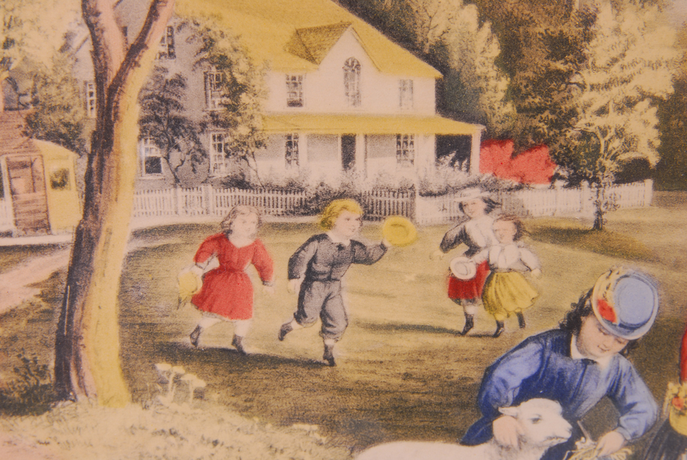 Reproduction of Currier & Ives Hand Tinted Lithograph