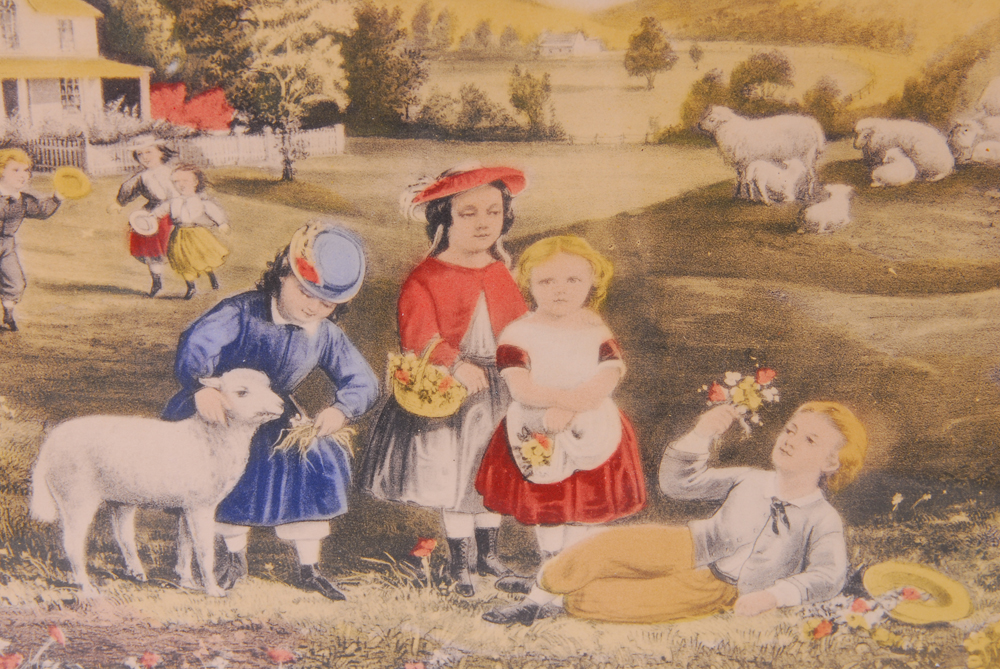 Reproduction of Currier & Ives Hand Tinted Lithograph