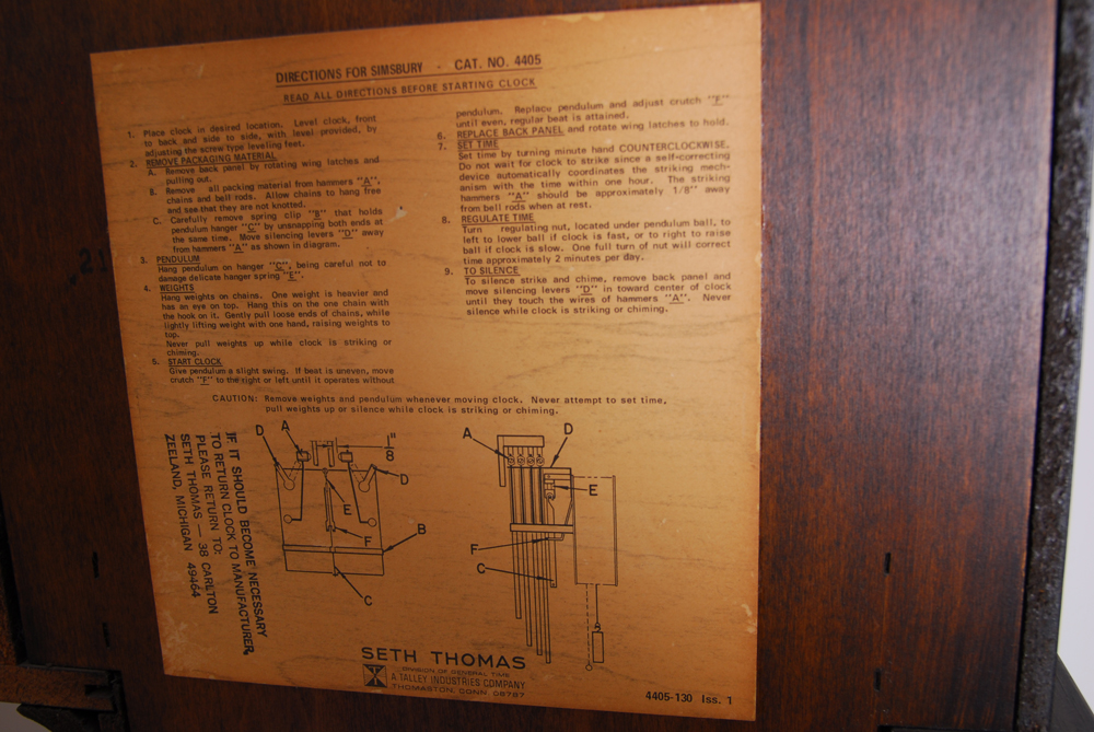 Seth Thomas Grandfather Clock