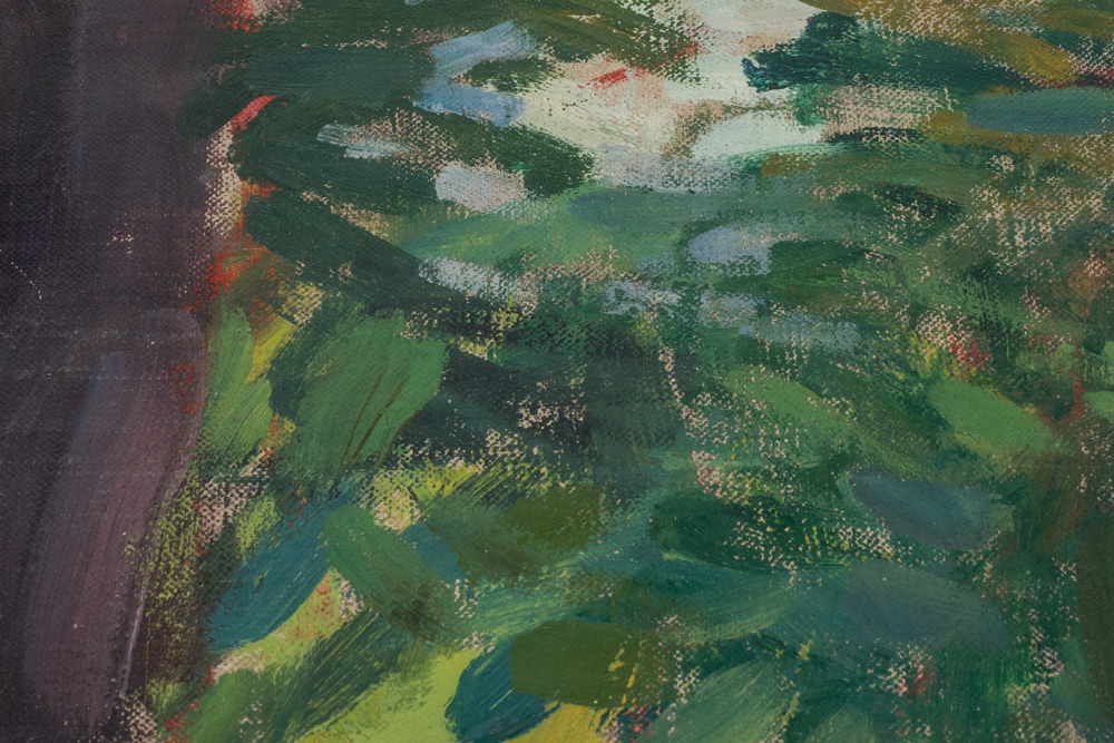 Emily B. Waite Portrait of a Woman in Pink Sweater Unstretched Oil on Canvas