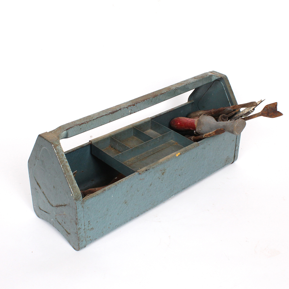 Vintage E-Z Toter Toolbox with Vintage Tools