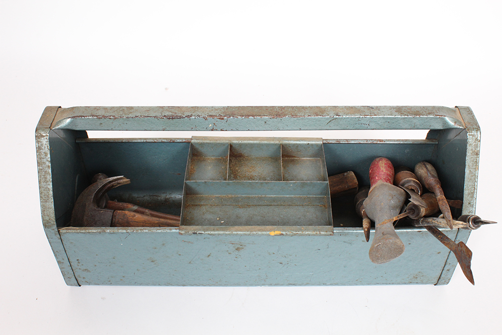 Vintage E-Z Toter Toolbox with Vintage Tools