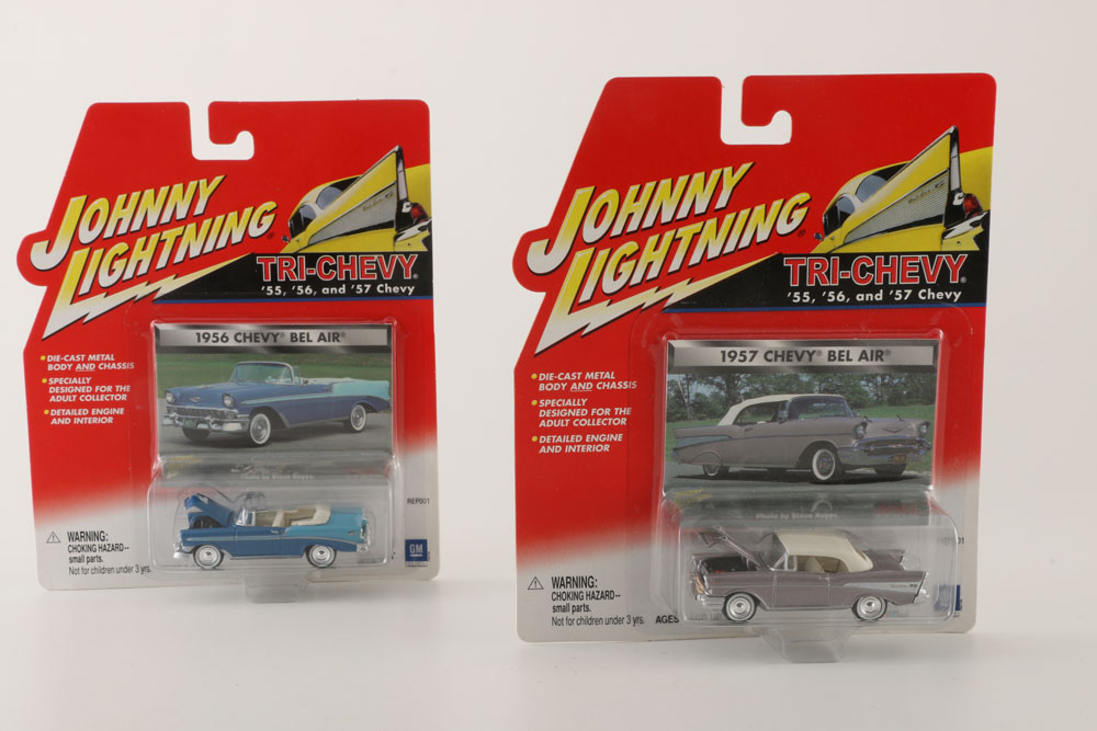 Selection of Johnny Lightning Mid 1950s Chevrolet Bel Air Die-Cast Toys