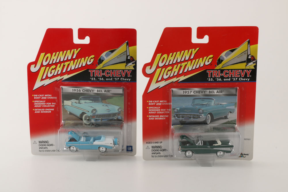 Selection of Johnny Lightning Mid 1950s Chevrolet Bel Air Die-Cast Toys