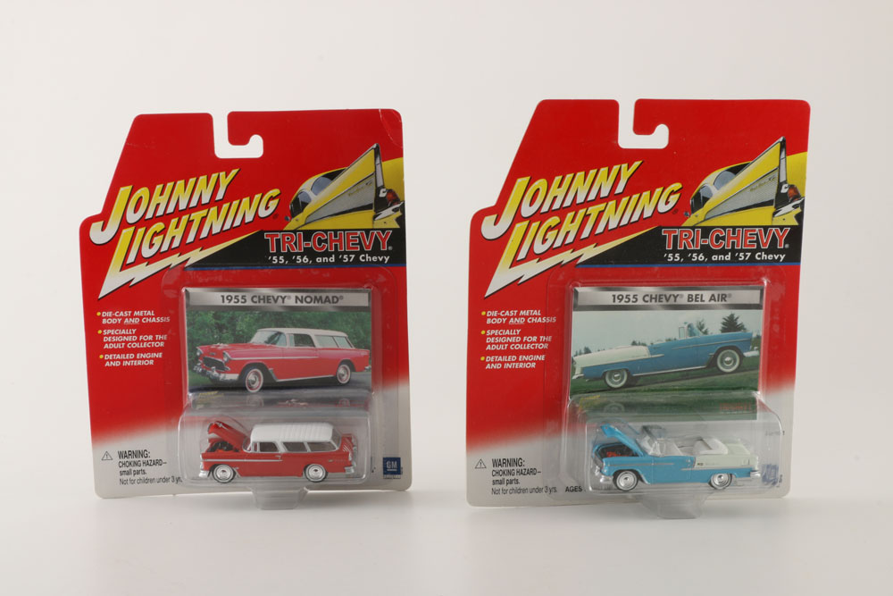 Selection of Johnny Lightning Mid 1950s Chevrolet Bel Air Die-Cast Toys