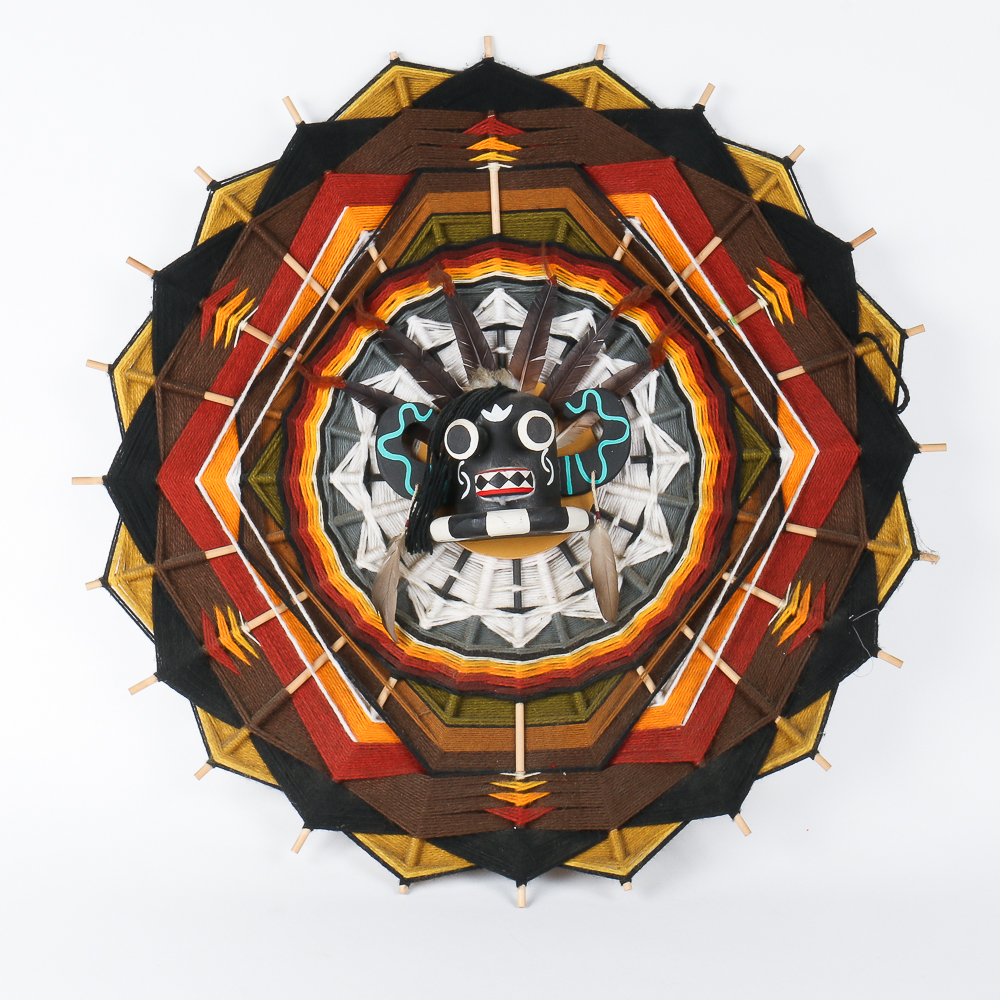 1975 Anselm Davis Jr. Fiber Wall Sculpture "Hopi Oger Kachina"