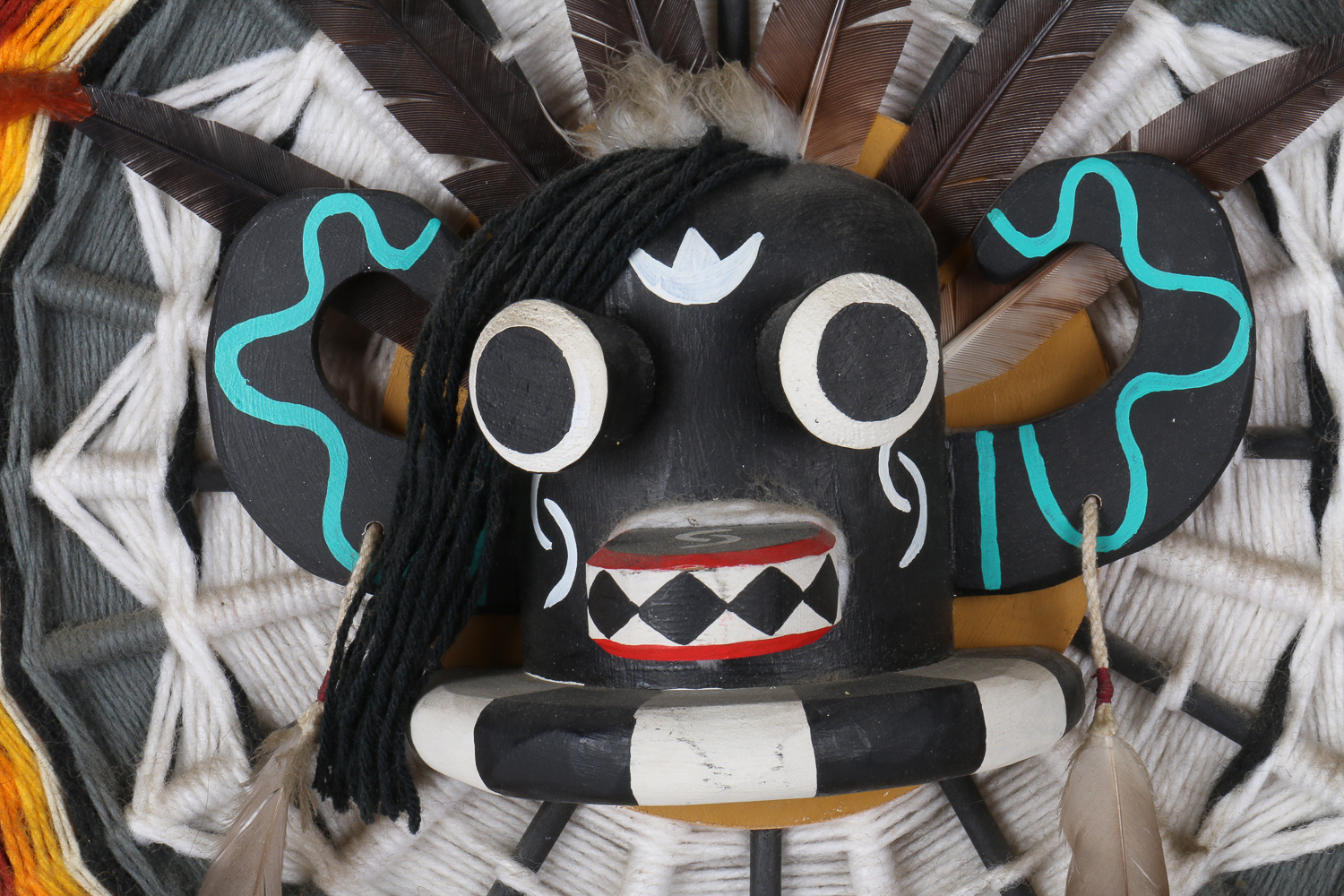 1975 Anselm Davis Jr. Fiber Wall Sculpture "Hopi Oger Kachina"