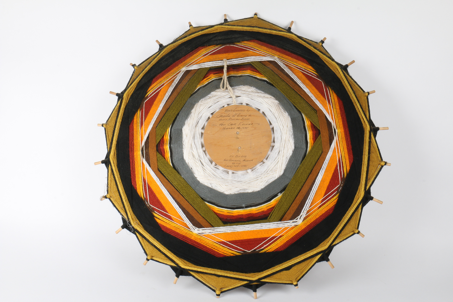 1975 Anselm Davis Jr. Fiber Wall Sculpture "Hopi Oger Kachina"