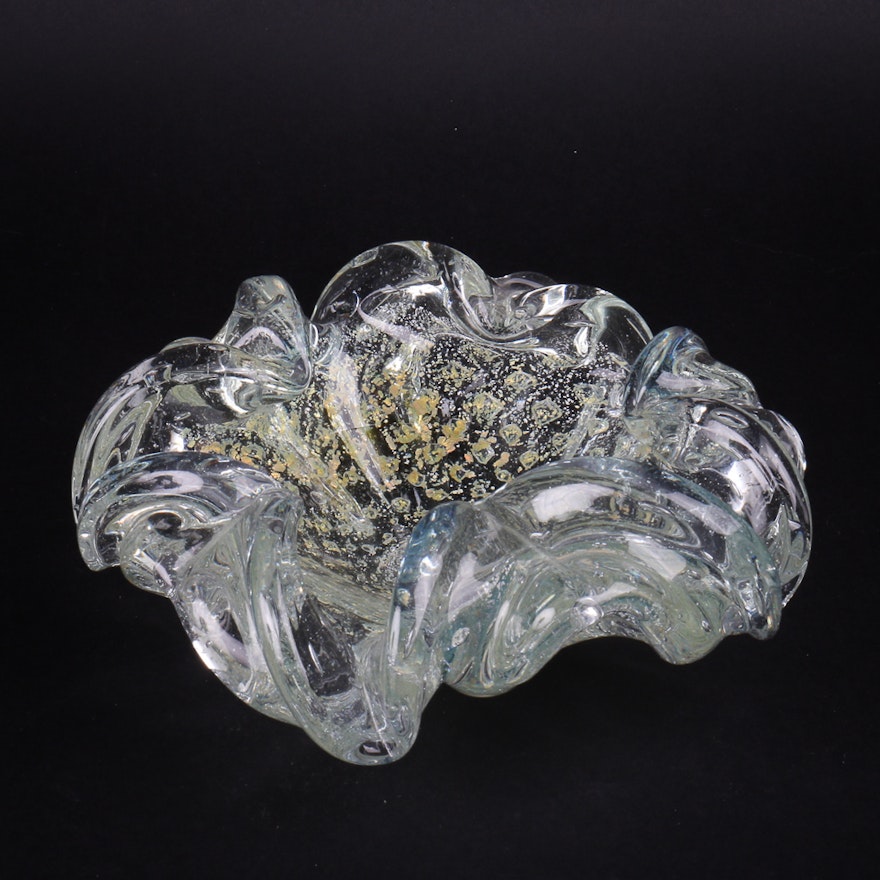 Murano Aventurine Glass Bowl