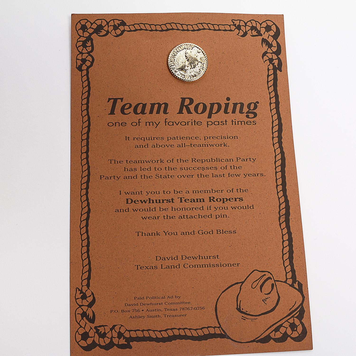 Vintage Texas Political Memorabilia From George W Bush and David Dewhurst