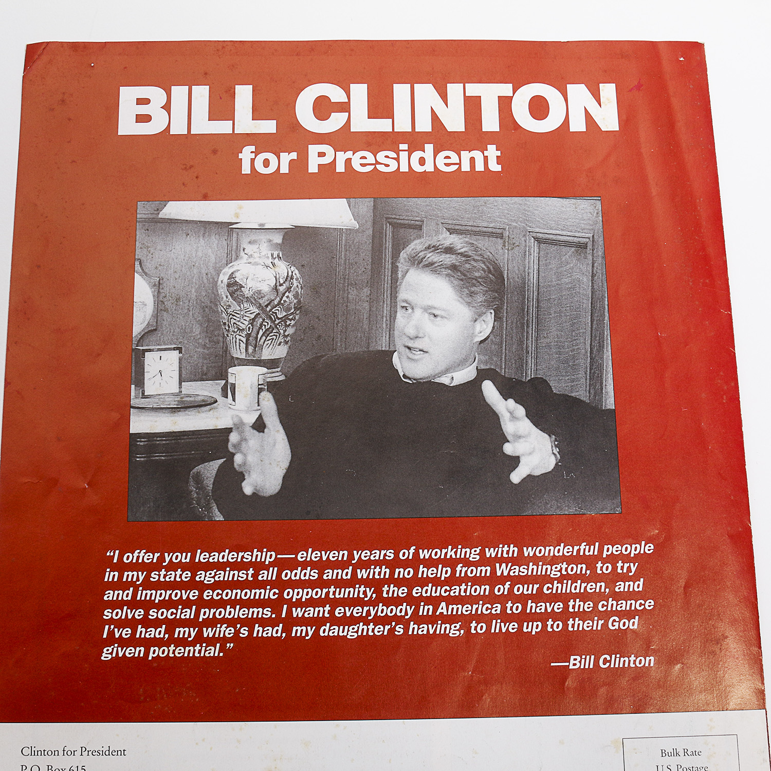 Vintage Bill Clinton Presidential Election Memorabilia