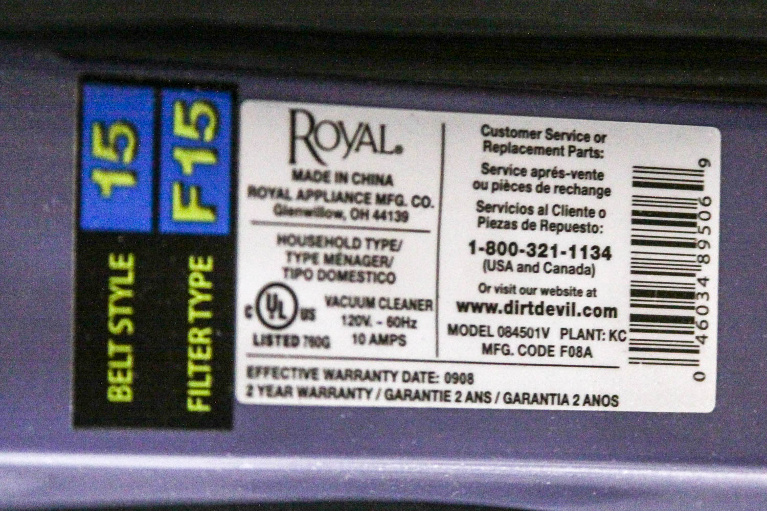 Dirt Devil Vaccum with White Step Ladder