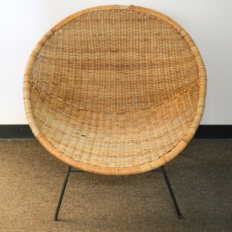 Vintage Rattan Saucer Chair