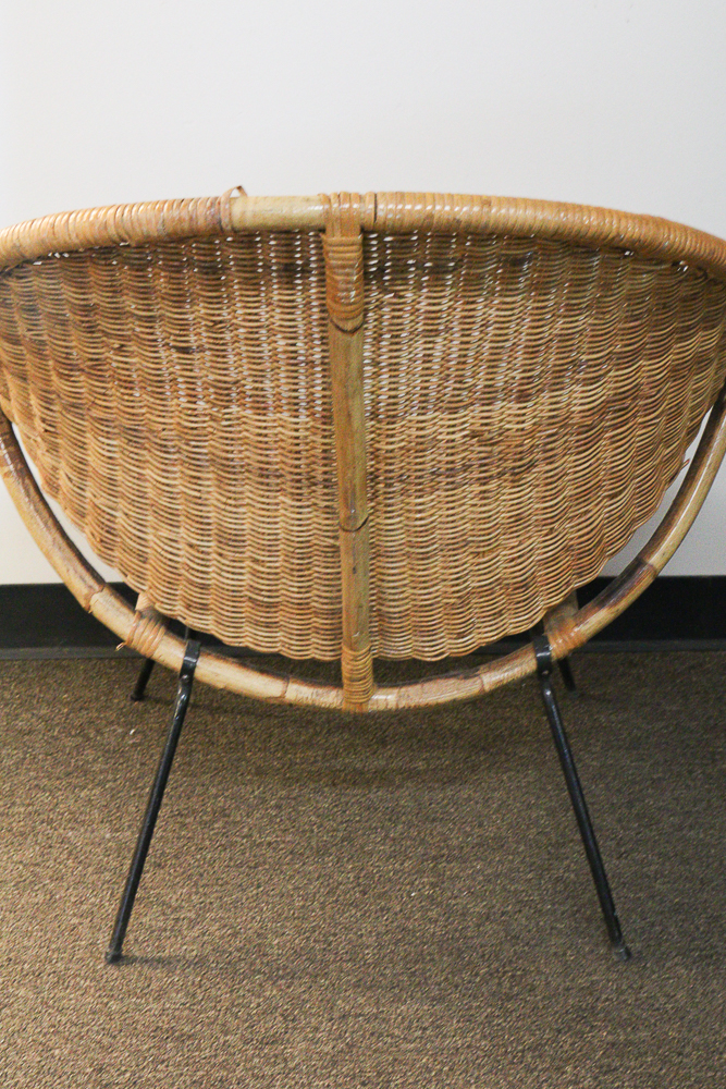 Vintage Rattan Saucer Chair