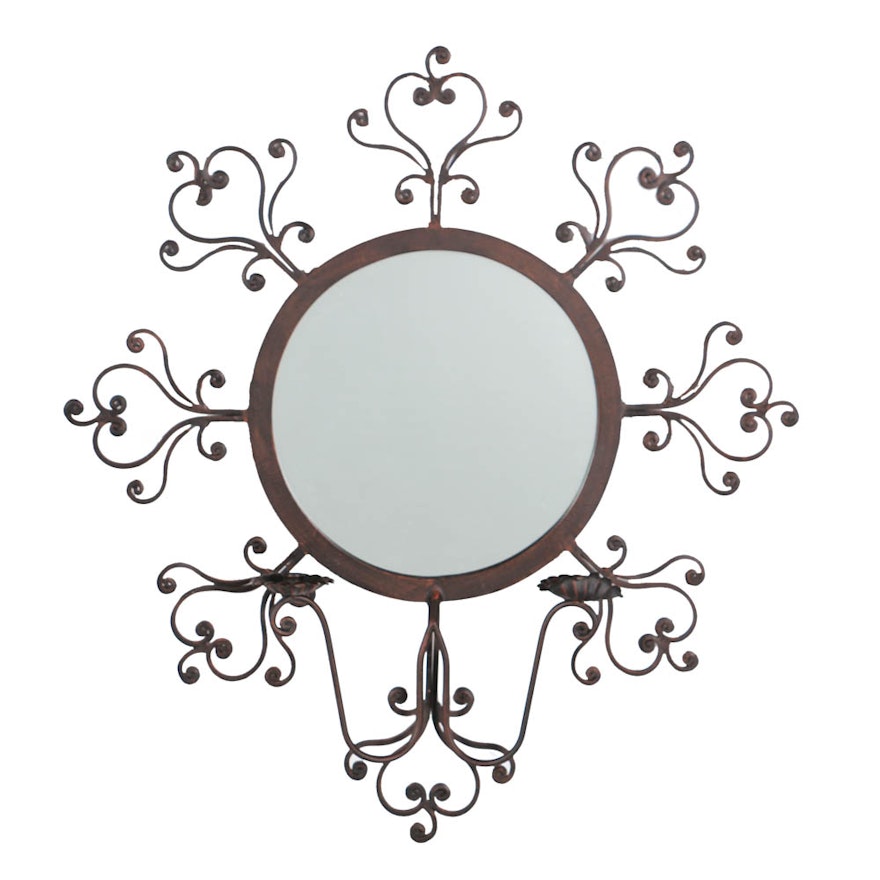 Cartouche Mirror with Candle Holders