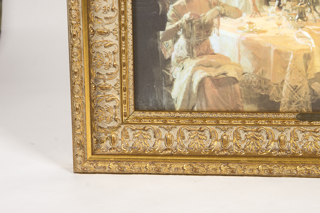 Print On Canvas "The Dinner Party" After Jules-Alexandre Grün