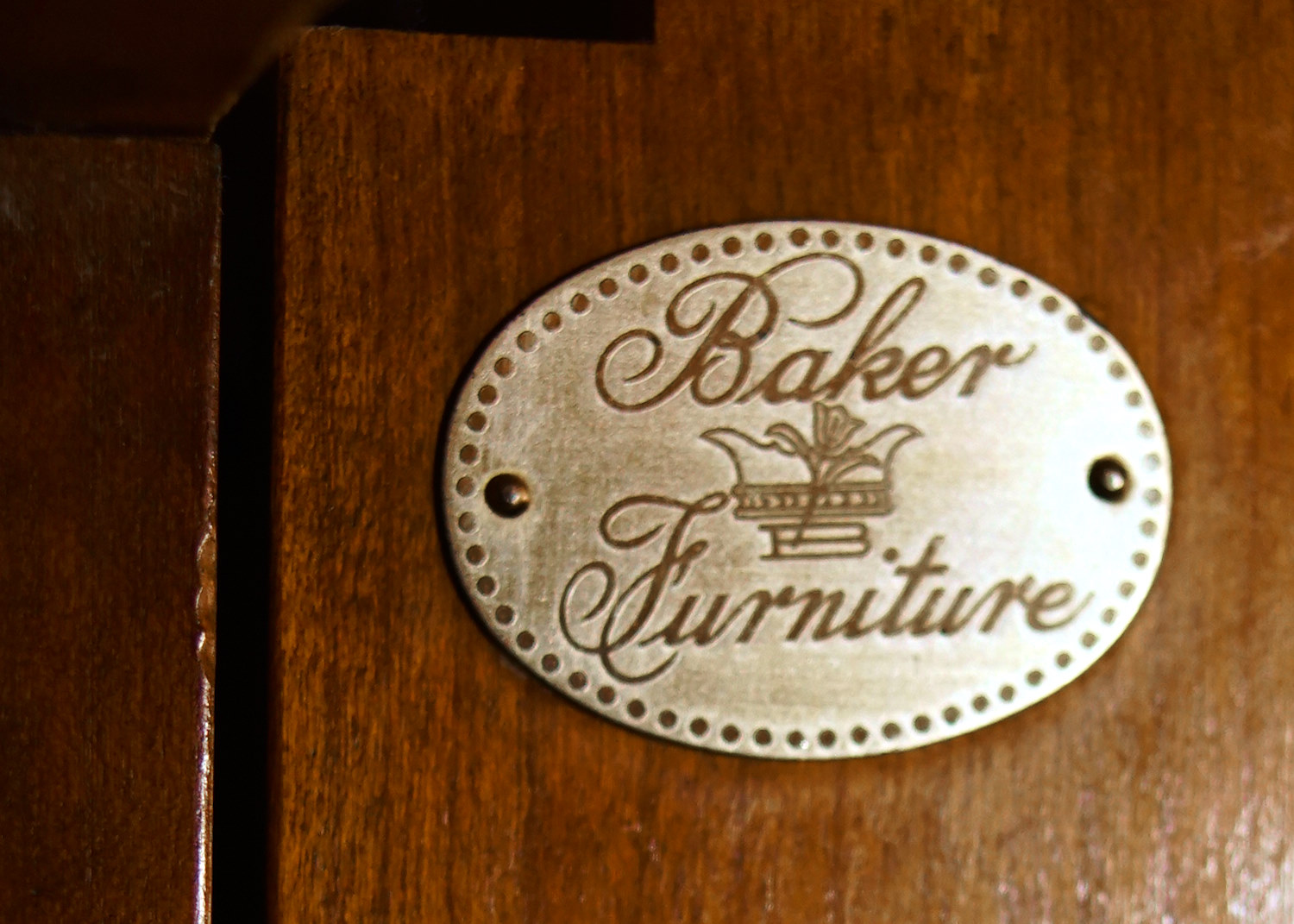 Baker Furniture Round Stone Top Side Table