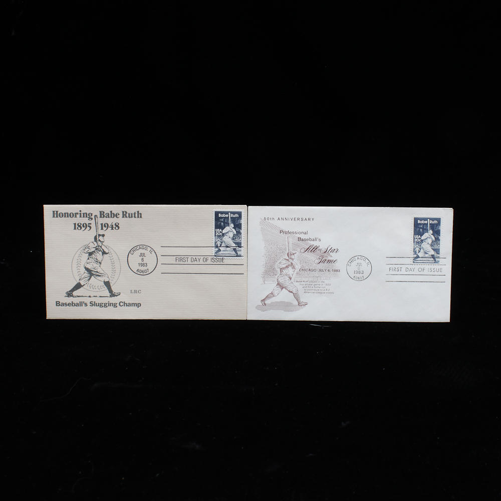 Babe Ruth First Day of Issue Stamp Collection circa 1983