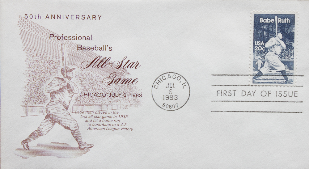 Babe Ruth First Day of Issue Stamp Collection circa 1983
