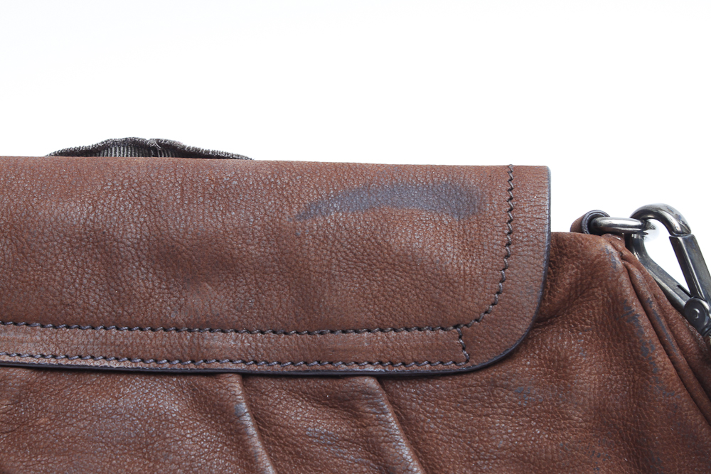 Prada Vintage Rhinestone and Brown Suede Purse